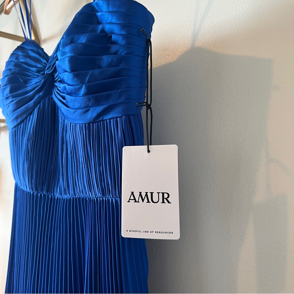 AMUR Pleated Strapless Belle Midi Dress - Picture 4 of 16
